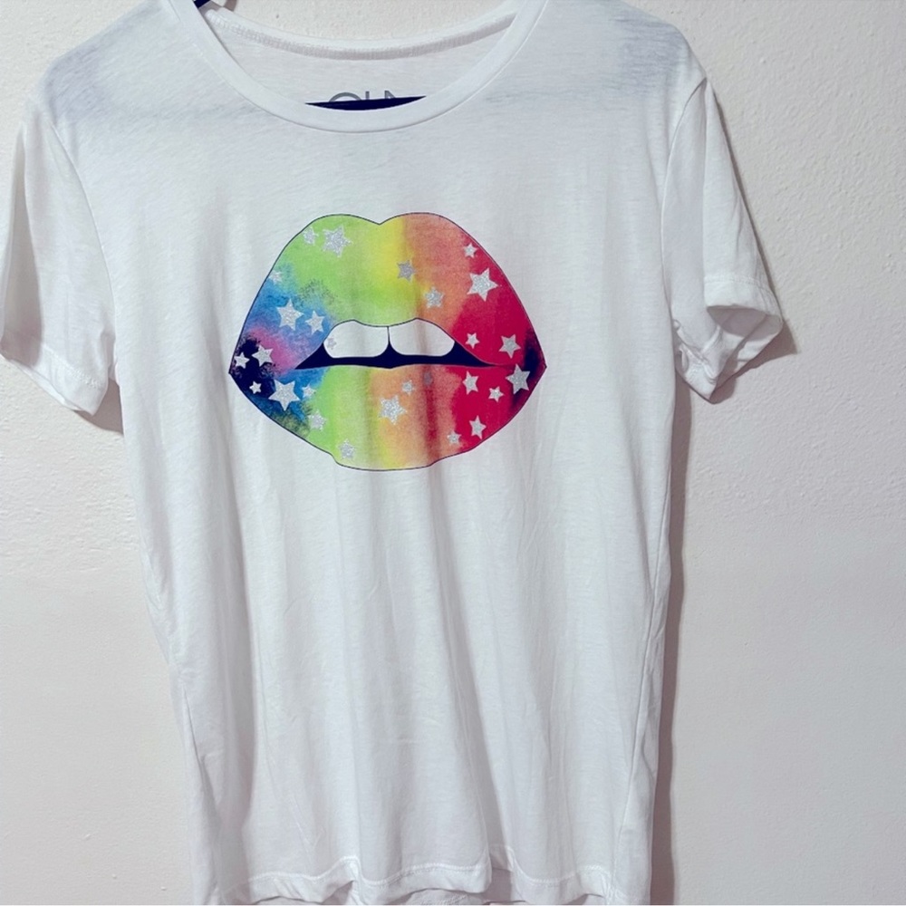 Chaser Sparkle Lips Tee Sz S